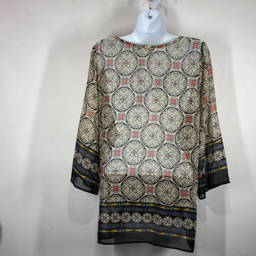 Kld Signature Medallion Print Blouse Size Large - image 6